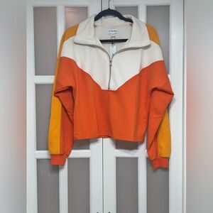 The Drop COLORBLOCK PULLOVER NWT SMALL Sportcore Athleisure Statement Cozy